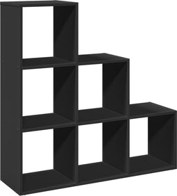 vidaXL - Kamerscherm - / - boekenkast - 3-laags - 99x29x99 - cm - bewerkt - hout - zwart