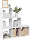 vidaXL - Kamerscherm - / - boekenkast - 3-laags - 99x29x99 - cm - bewerkt - hout - wit