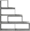 vidaXL - Kamerscherm - / - boekenkast - 4-laags - 143,5x29x143,5 - cm - hout - grijs
