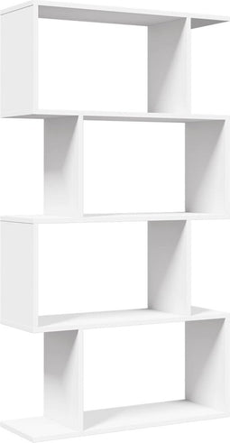 vidaXL - Kamerscherm - / - boekenkast - 4-laags - 70x24x129 - cm - bewerkt - hout - wit