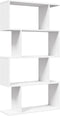 vidaXL - Kamerscherm - / - boekenkast - 4-laags - 70x24x129 - cm - bewerkt - hout - wit