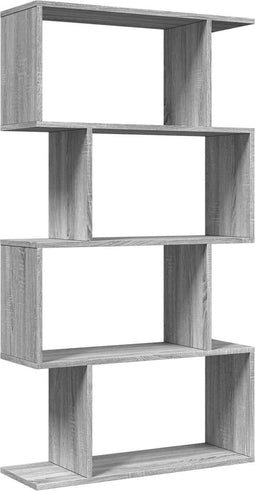 vidaXL - Kamerscherm - / - boekenkast - 4-laags - 70x24x129 - cm - hout - grijs - sonoma