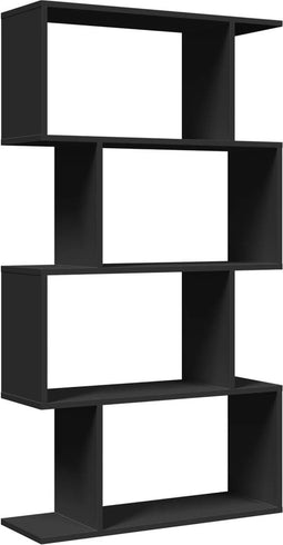 vidaXL - Kamerscherm - / - boekenkast - 4-laags - 70x24x129 - cm - hout - zwart