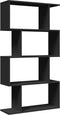 vidaXL - Kamerscherm - / - boekenkast - 4-laags - 70x24x129 - cm - hout - zwart