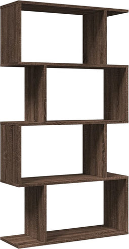 vidaXL - Kamerscherm - / - boekenkast - 4-laags - 70x24x129 - cm - hout - bruin - eiken