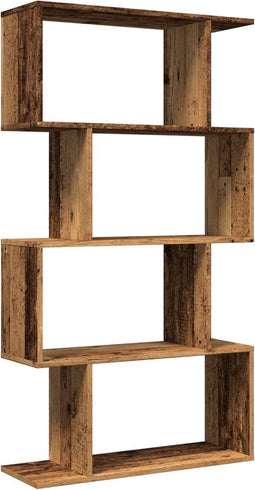 vidaXL - Kamerscherm - / - boekenkast - 4-laags - 70x24x129 - cm - hout - oud - hout