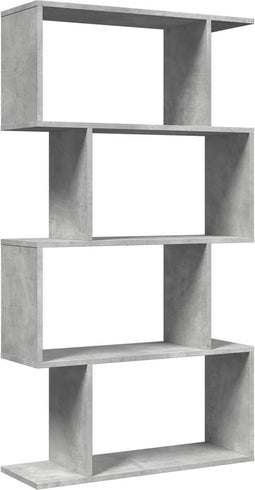 vidaXL - Kamerscherm - / - boekenkast - 4-laags - 70x24x129 - cm - hout - betongrijs