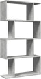 vidaXL - Kamerscherm - / - boekenkast - 4-laags - 70x24x129 - cm - hout - betongrijs