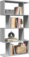 vidaXL - Kamerscherm - / - boekenkast - 4-laags - 70x24x129 - cm - hout - grijs - sonoma