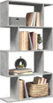 vidaXL - Kamerscherm - / - boekenkast - 4-laags - 70x24x129 - cm - hout - betongrijs