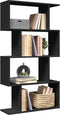 vidaXL - Kamerscherm - / - boekenkast - 4-laags - 70x24x129 - cm - hout - zwart