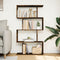 vidaXL - Kamerscherm - / - boekenkast - 4-laags - 70x24x129 - cm - hout - gerookt - eik
