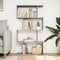 vidaXL - Kamerscherm - / - boekenkast - 4-laags - 70x24x129 - cm - hout - betongrijs