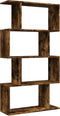 vidaXL - Kamerscherm - / - boekenkast - 4-laags - 70x24x129 - cm - hout - gerookt - eik