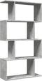 vidaXL - Kamerscherm - / - boekenkast - 4-laags - 70x24x129 - cm - hout - betongrijs