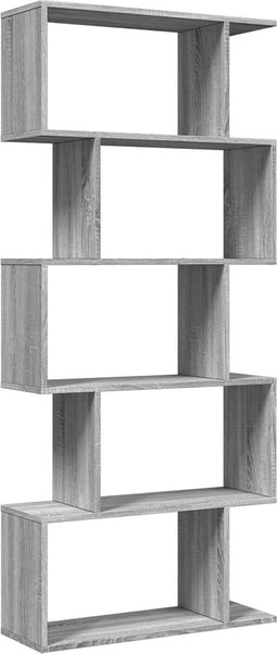 vidaXL - Kamerscherm - / - boekenkast - 5-laags - 70x24x161 - cm - hout - grijs - sonoma