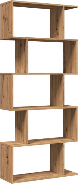 vidaXL - Kamerscherm - / - boekenkast - 5-laags - 70x24x161 - cm - hout - artisanaal