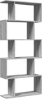 vidaXL - Kamerscherm - / - boekenkast - 5-laags - 70x24x161 - cm - hout - grijs - sonoma