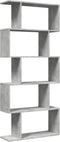 vidaXL - Kamerscherm - / - boekenkast - 5-laags - 70x24x161 - cm - hout - betongrijs