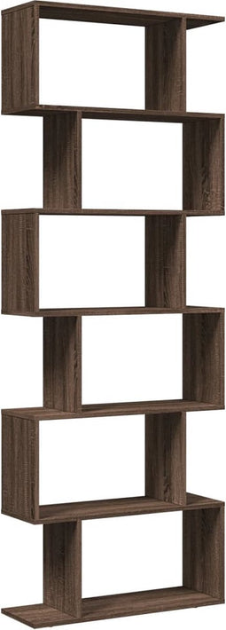 vidaXL - Kamerscherm - / - boekenkast - 6-laags - 70x24x193 - cm - hout - bruin - eiken