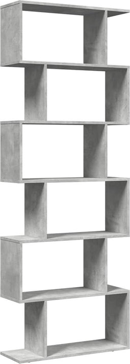 vidaXL - Kamerscherm - / - boekenkast - 6-laags - 70x24x193 - cm - hout - betongrijs