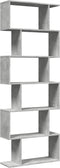 vidaXL - Kamerscherm - / - boekenkast - 6-laags - 70x24x193 - cm - hout - betongrijs