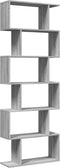vidaXL - Kamerscherm - / - boekenkast - 6-laags - 70x24x193 - cm - hout - grijs - sonoma