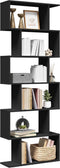 vidaXL - Kamerscherm - / - boekenkast - 6-laags - 70x24x193 - cm - hout - zwart