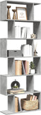 vidaXL - Kamerscherm - / - boekenkast - 6-laags - 70x24x193 - cm - hout - betongrijs