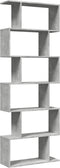 vidaXL - Kamerscherm - / - boekenkast - 6-laags - 70x24x193 - cm - hout - betongrijs