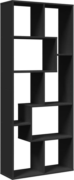 vidaXL - Kamerscherm - / - boekenkast - 67x25x161,5 - cm - bewerkt - hout - zwart
