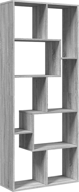 vidaXL - Kamerscherm - / - boekenkast - 67x25x161,5 - cm - hout - grijs - sonoma - eiken