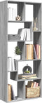 vidaXL - Kamerscherm - / - boekenkast - 67x25x161,5 - cm - hout - grijs - sonoma - eiken
