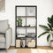 vidaXL - Kamerscherm - / - boekenkast - 69,5x29x137,5 - cm - bewerkt - hout - zwart