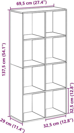 vidaXL - Kamerscherm - / - boekenkast - 69,5x29x137,5 - cm - hout - oud - houtkleur