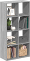 vidaXL - Kamerscherm - / - boekenkast - 69,5x29x137,5 - cm - hout - grijs - sonoma - eik