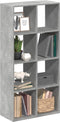 vidaXL - Kamerscherm - / - boekenkast - 69,5x29x137,5 - cm - hout - betongrijs