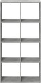 vidaXL - Kamerscherm - / - boekenkast - 69,5x29x137,5 - cm - hout - betongrijs