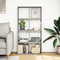 vidaXL - Kamerscherm - / - boekenkast - 69,5x29x137,5 - cm - hout - grijs - sonoma - eik