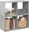vidaXL - Kamerscherm - / - boekenkast - 69,5x29x69,5 - cm - hout - betongrijs