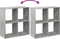 vidaXL - Kamerscherm - / - boekenkast - 69,5x29x69,5 - cm - hout - betongrijs