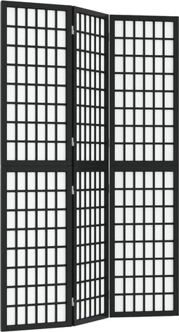 vidaXL - Kamerscherm - inklapbaar - 3 - panelen - Japanse - stijl - 120x170 - cm - zwart