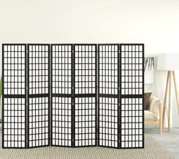 vidaXL - Kamerscherm - inklapbaar - 6 - panelen - Japanse - stijl - 240x170 - cm - zwart