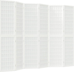 vidaXL - Kamerscherm - inklapbaar - 6 - panelen - Japanse - stijl - 240x170 - cm - wit