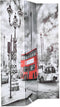 vidaXL - Kamerscherm - inklapbaar - Londen - bus - 120x170 - cm - zwart - en - wit