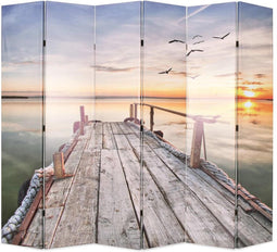 vidaXL - Kamerscherm - inklapbaar - meer - 228x170 - cm