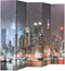 vidaXL - Kamerscherm - inklapbaar - New - York - bij - nacht - 200x170 - cm