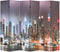 vidaXL - Kamerscherm - inklapbaar - New - York - bij - nacht - 228x170 - cm