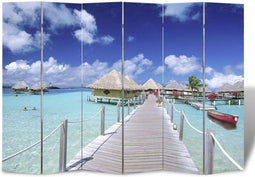 vidaXL - Kamerscherm - inklapbaar - strand - 217x170 - cm