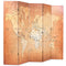 vidaXL - Kamerscherm - inklapbaar - wereldkaart - 200x170 - cm - geel